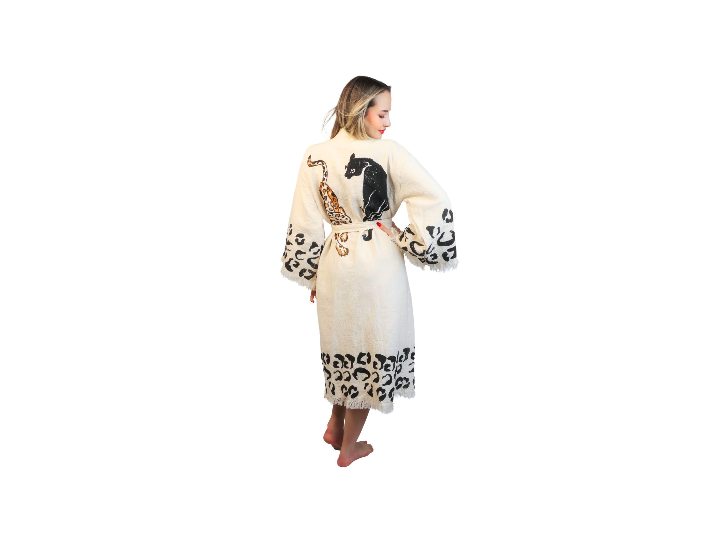 ICONIUM ROBE SET Turkish Muslin Ethnic Kimono Set Bathrobe Set Boho Beachwear Spa Robe Set