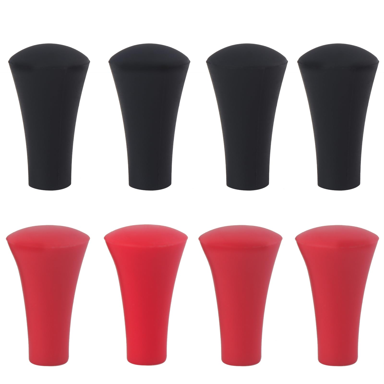 Rigdance Rubber Tips for Ram Mounts X-Grip Phone Mount, Balck & Red Silicone Caps | Accessories for Replacement (8 Pack)