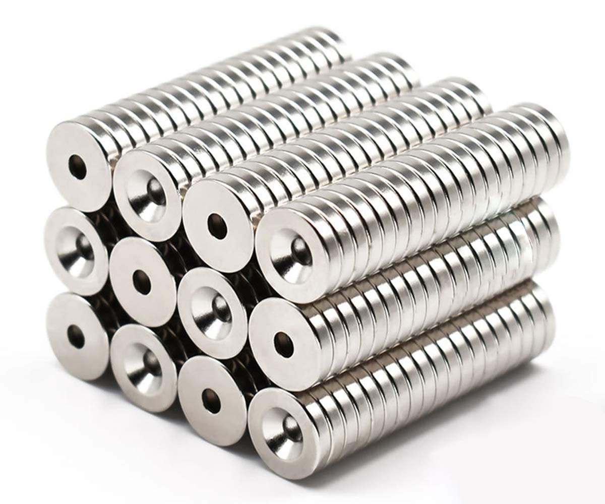 20 Pieces 15x3mm Tiny Small Multi-use Refrigerator Magne ts with 3mm Countersunk Hole for Refrigerator Science Crafts Projects