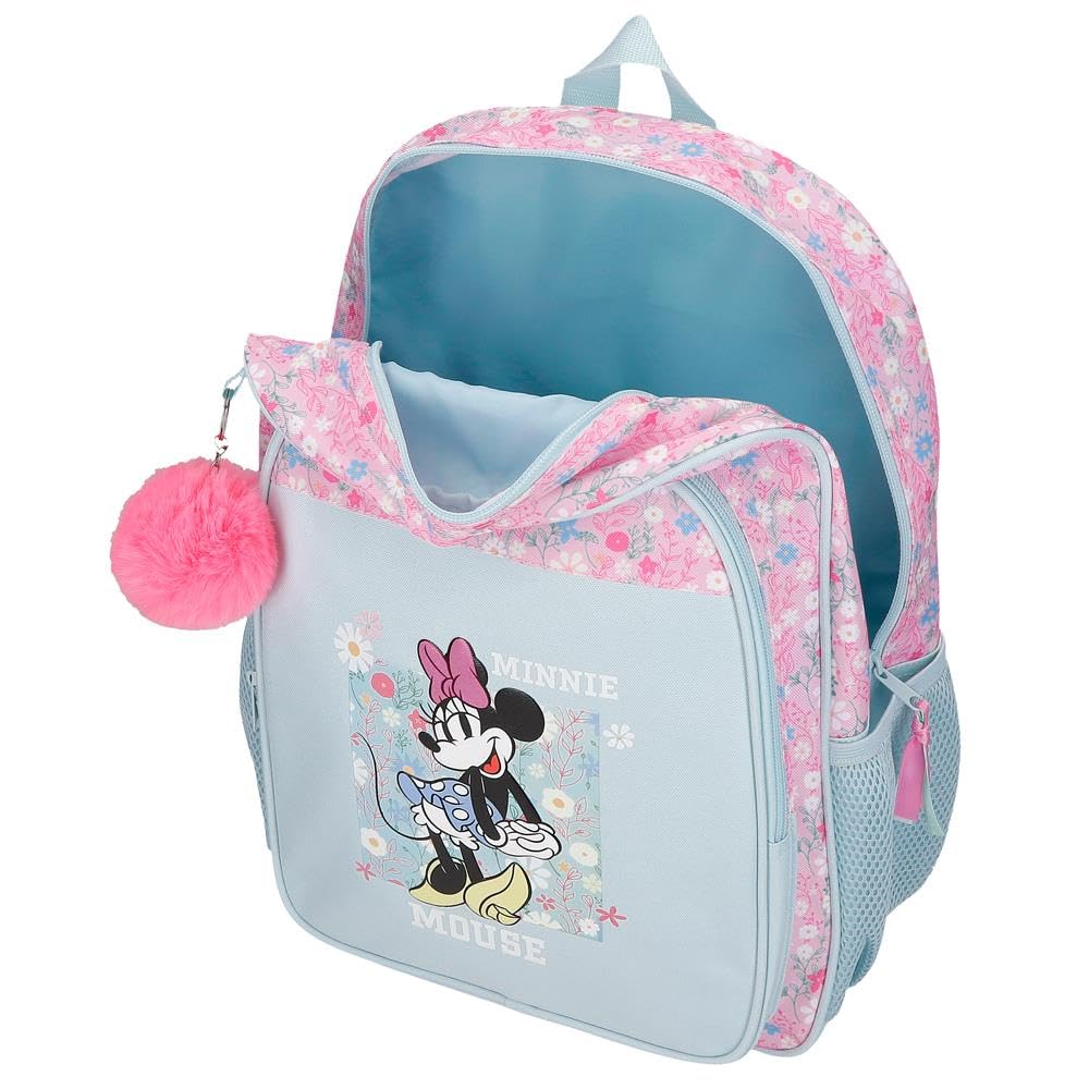 Joumma Disney Minnie Happy Zaino scuola con carrello blu 27 x 33 x 11 cm Poliestere 9,8 L, blu, Taglia unica, Zaino scuola con carrello