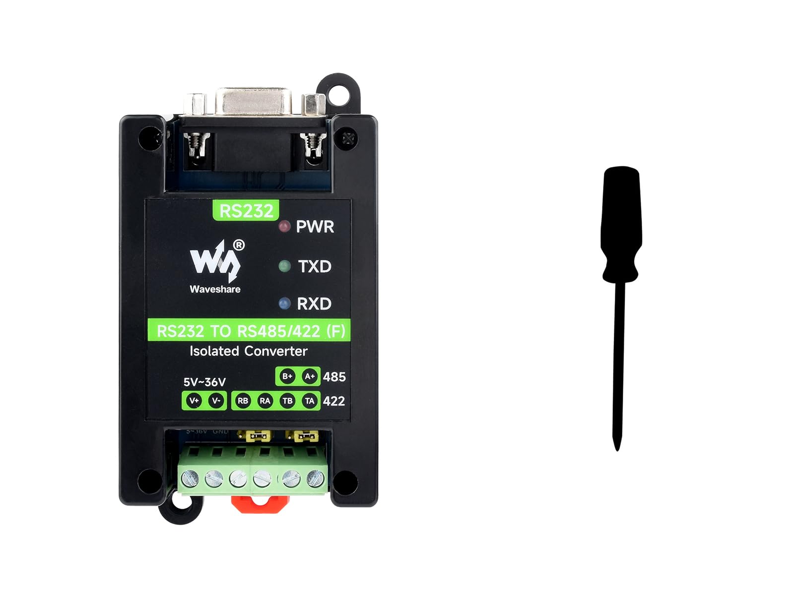 Waveshare RS232 To RS485/422 Active Digital Isolated Converter, Onboard SP3232EEN&SP485EEN Chip, RS232 DB9 Female Port, for Industrial Control Equipment&High Communication Requirement Application