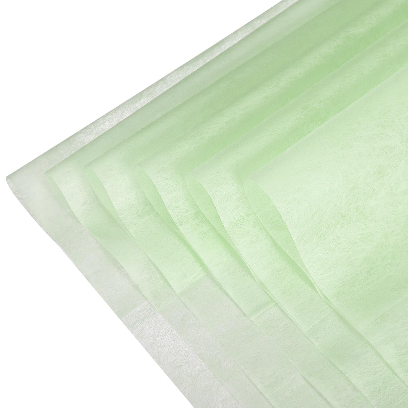 YELARXI Flower Wrapping Paper, Cotton Wrapping Flower Paper, Non-Woven Waterproof Floral Bouquet Wraps - Fitting for (Florist Supplies/Gift) 11.8 x 11.8 Inch & 38 Pack & Mint Green