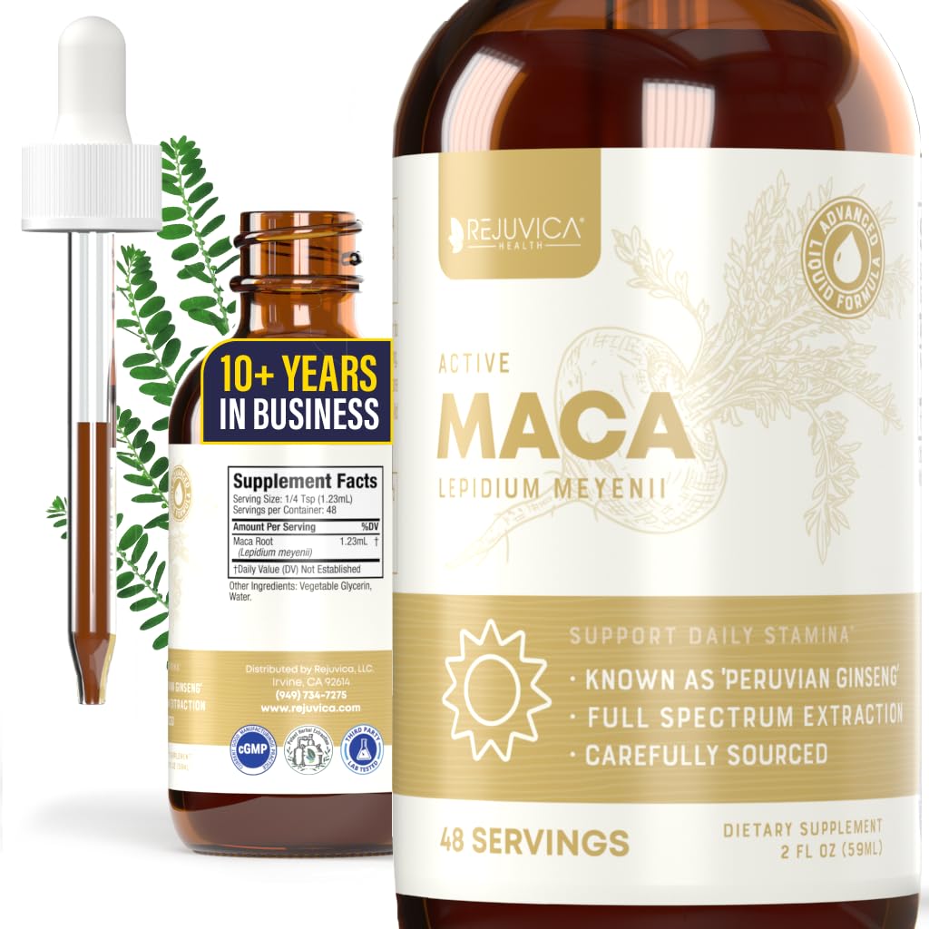 Sponsored Ad - Rejuvica Health Active Maca - Advanced Maca Root Extract - Peruvian Ginseng - Liquid Delivery for Better Absorption - Supports Energy & Vitality