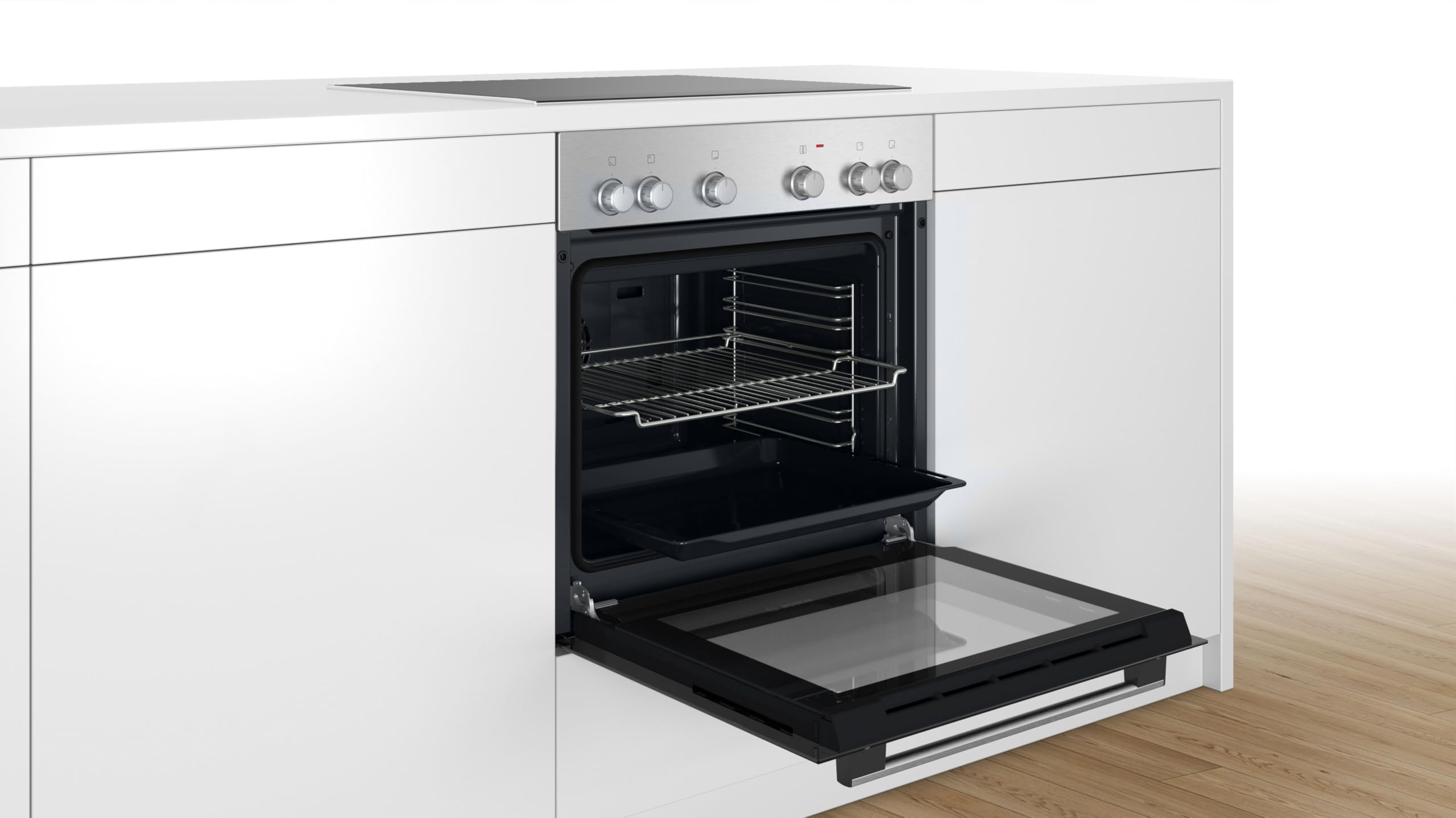 Bosch HND211AR62 Herd-Glaskeramik-Kochfeld-Kombination, 59,4 cm, 3D-Heißluft, Bräterzone