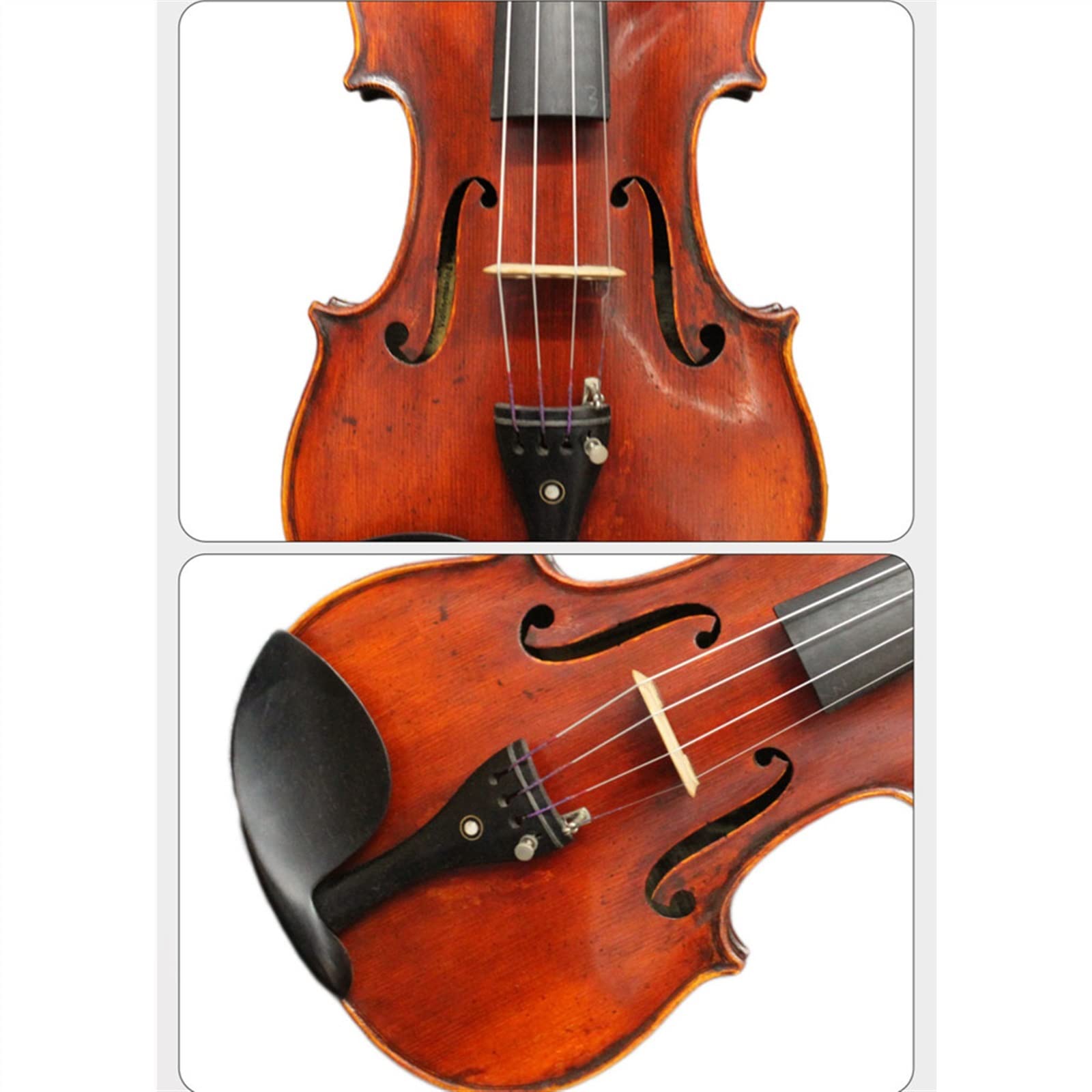 Violon Student 4/4 di Violino Acustico Europeo in Legno One Piece Flame con Custodia IPE Bow Bridge Kit