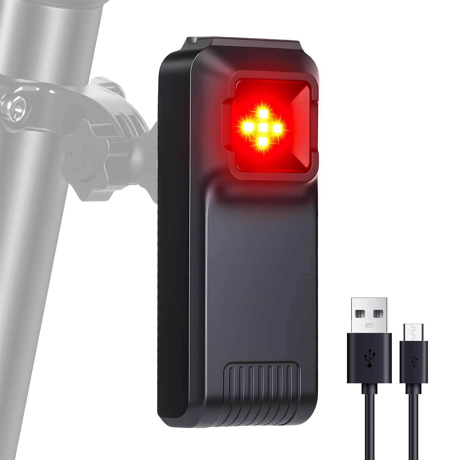 WSDCAM Bike Radar Tail Light, Visual and Audible Alerts for Vehicles Up to 153 Yards Away, Auto ON/Off, Rechargeable IPX6 Waterproof Cycling Rearview Bicycle Radar Rear Light Support Bike Computer APP