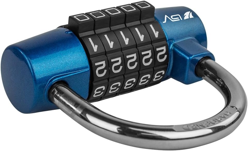 40% Off Discount BV 5 Digit Combination Alloy Padlock - Safety Lock for Toolbox, Closet & Gym Locker (Blue - Pair)