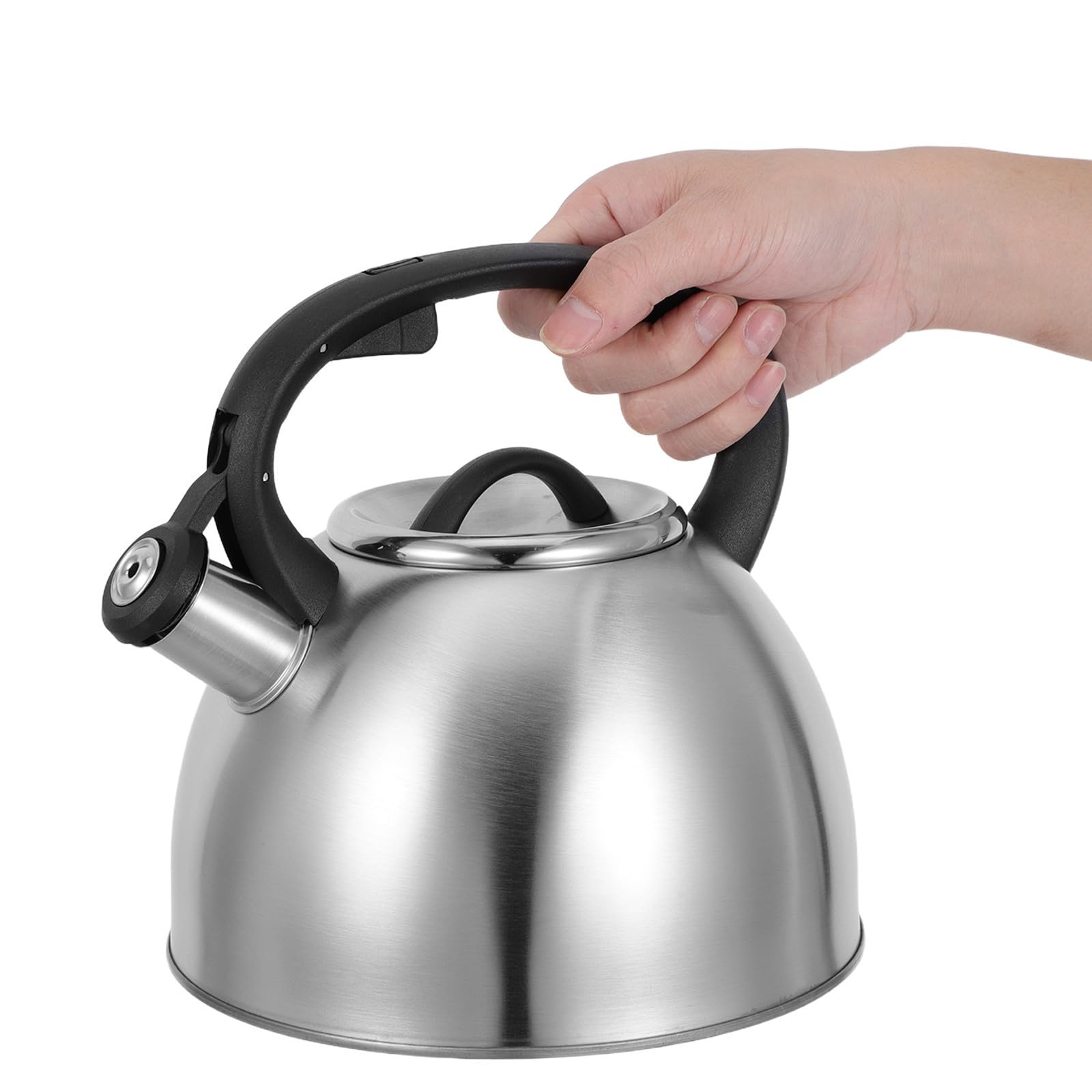 Luxshiny Hervidor de Agua Silbante de Acero Inoxidable de 3l con Mango Ergonómico y Superficie Pulida para Camping y Apartamentos
