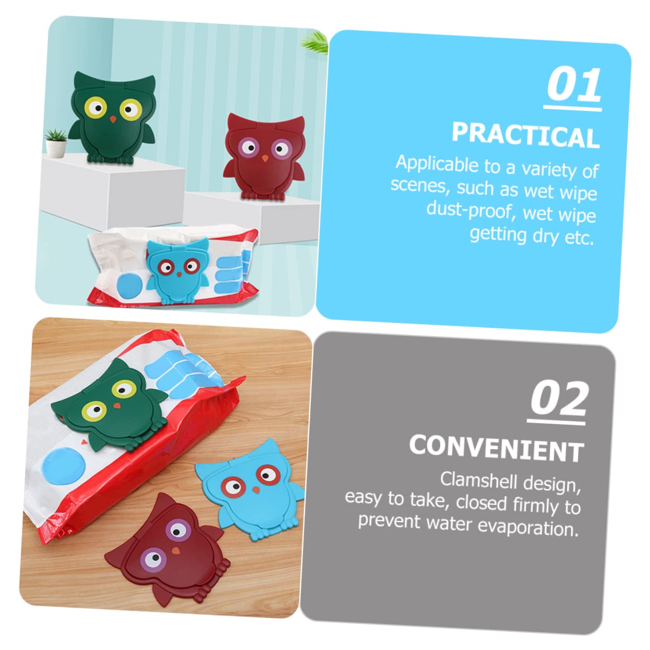 SUPVOX Tissue Accessories 2pcs Cover Baby Wipe Box Cover Pp Material Sturdy Lid Compact Light for Home Office