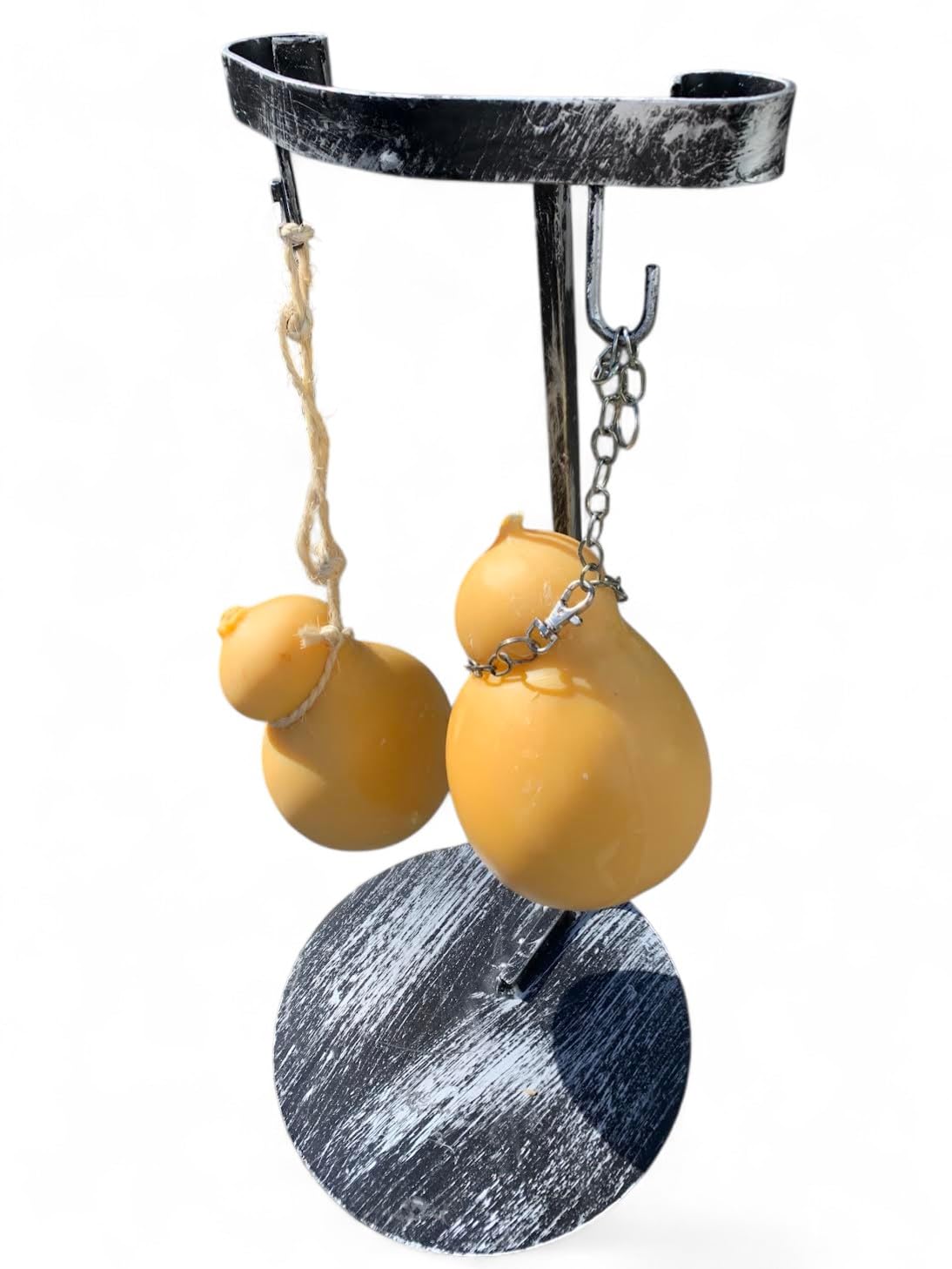 GREGORIOSTORE Supporto per Caciocavallo in Ferro, Altezza 55 cm, Diametro 33 cm, per Barbecue, Caciocavallo Fuso