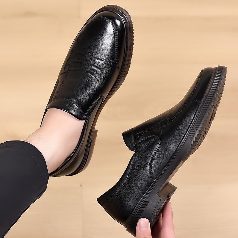 Men's Casual Slip On Loafers Breathable Shoes Soft Men Lightweight Driving Toe Uniform Dress and Work Shoe Slip Resistant(9.5)3