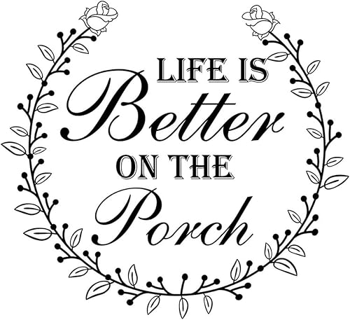 Miniatura 4 de Calcomanías de pared con texto "Life is Better On The Porche" extraíble para dormitorio, decoración del hogar