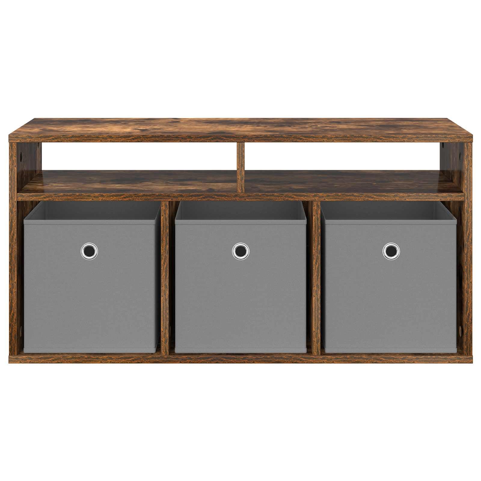Mobile basso con 3 cassetti, rovere affumicato, 87 x 27,5 x 43 cm | Credenza moderna dal look senza tempo per soggiorno e corridoio. Offre un pratico spazio di archiviazione con maniglie