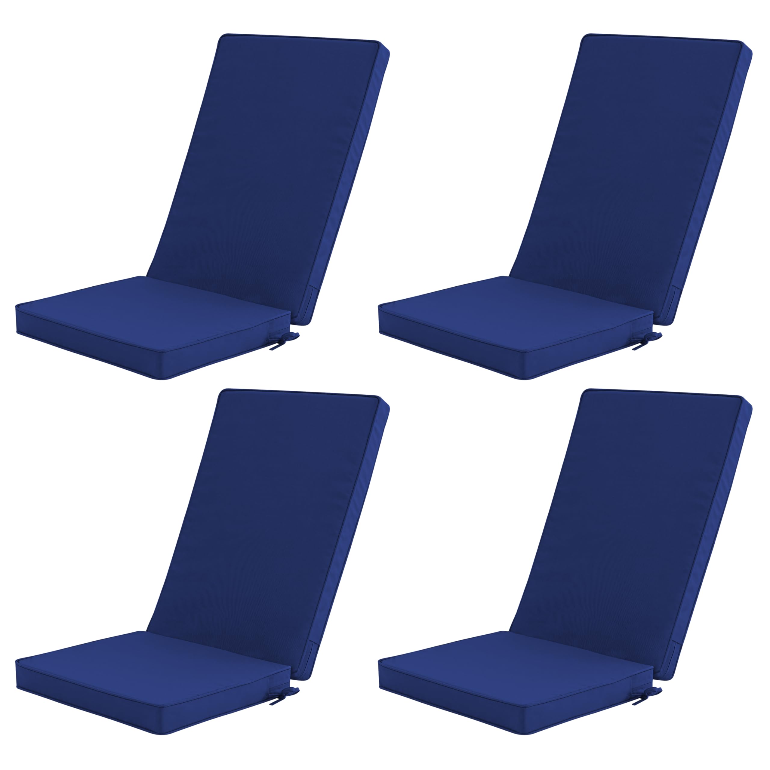 Photo 1 of Honorbox Outdoor Adirondack Chair Cushions Set of 4 - Removable Covers, Water-Repellent, Fade-Resistant, Non-Slip Bottom & Securing Straps, Universal Fit for Most Adirondack & Rocking Chairs - Navy