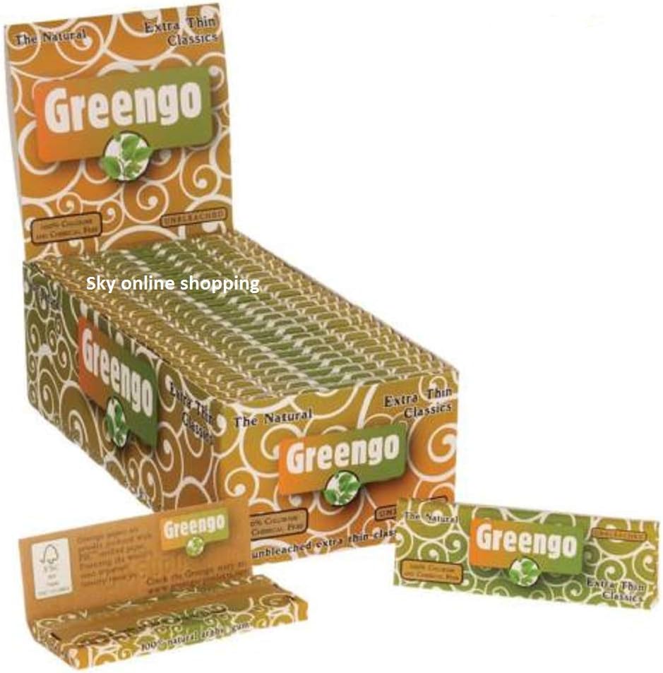 GreengoROLLING PAPERS & FILTER TIPS Chlorine Free Unbleached By SOS (Regular size paper, 10 booklets)