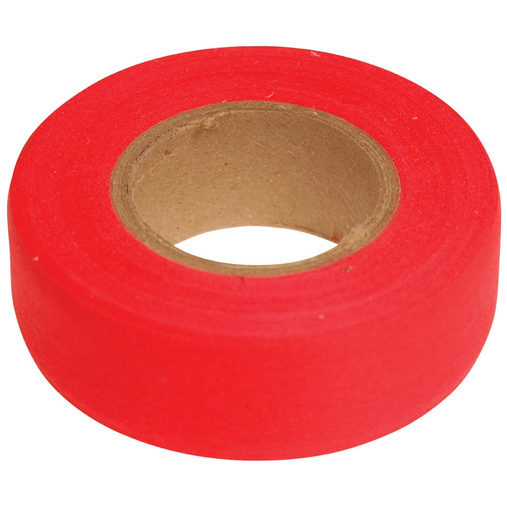 Biodegradable Flagging Tape, 1 Inch Wide x 100 Foot Roll (Red)