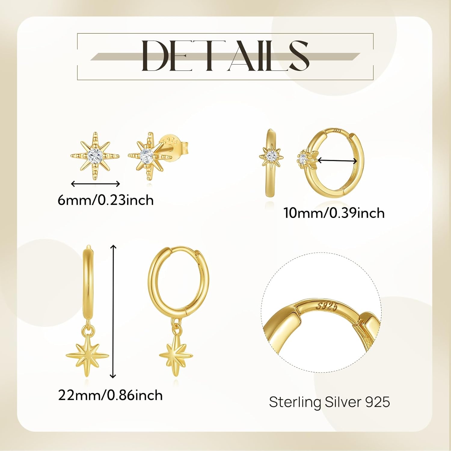 Angelady 14K Gold Huggie Hoop Earrings Set for Women, 3 Pairs Small Hoop Earring Stacks Hypoallergenic, Trendy Ear Cuff Hoops Cartilage Earrings for Women - Image 6