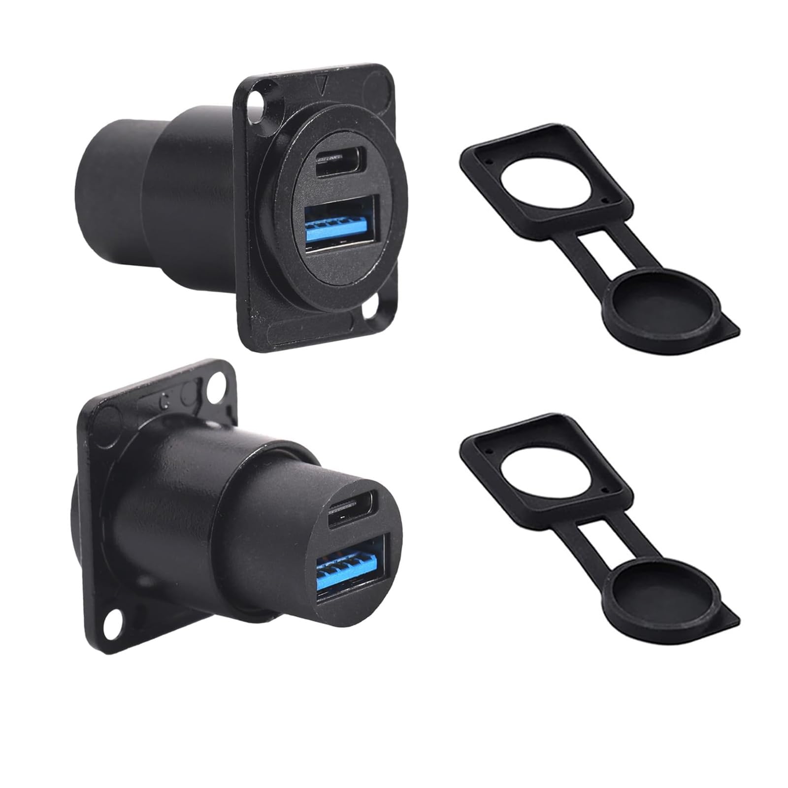 Hsupez 2 STK D Typ Doppel Type C und USB 3.0 Einbaubuchse, T