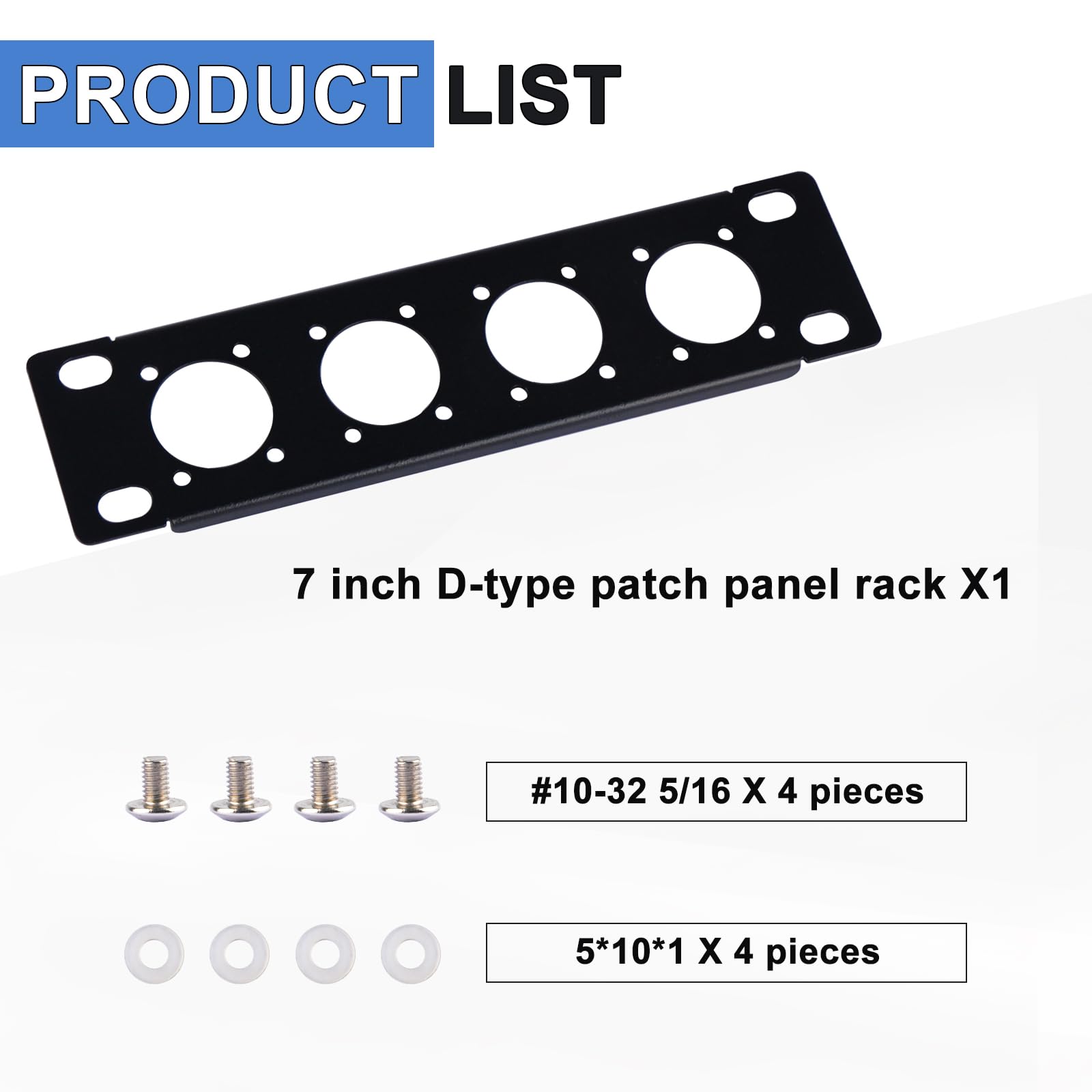 GeeekPi 7-calowy panel do montażu w szafie 1U 4-otworowy panel krosowy typu D do stojaka sieciowego DeskPi RackMate TT Mini