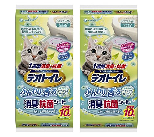 ユニ・チャームペットケア デオトイレ 1週間消臭・抗菌ふんわり香るシート ナチュラルガーデンの香り 10枚入×2個
