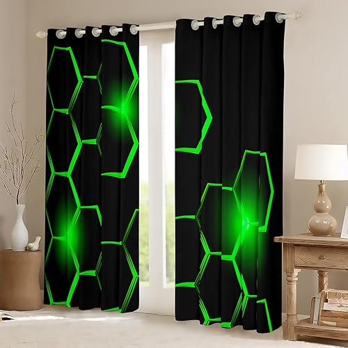 Miniatura 2 de Cortinas de panal para niños, sala de estar, geometría moderna, hexagonal, oscurecimiento de duelos, decoración de niños, cortinas opacas