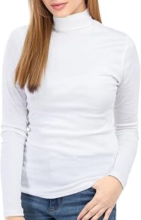 Women's Turtleneck Long Sleeve Shirt Slim Fit Thermal Base Layer Tops