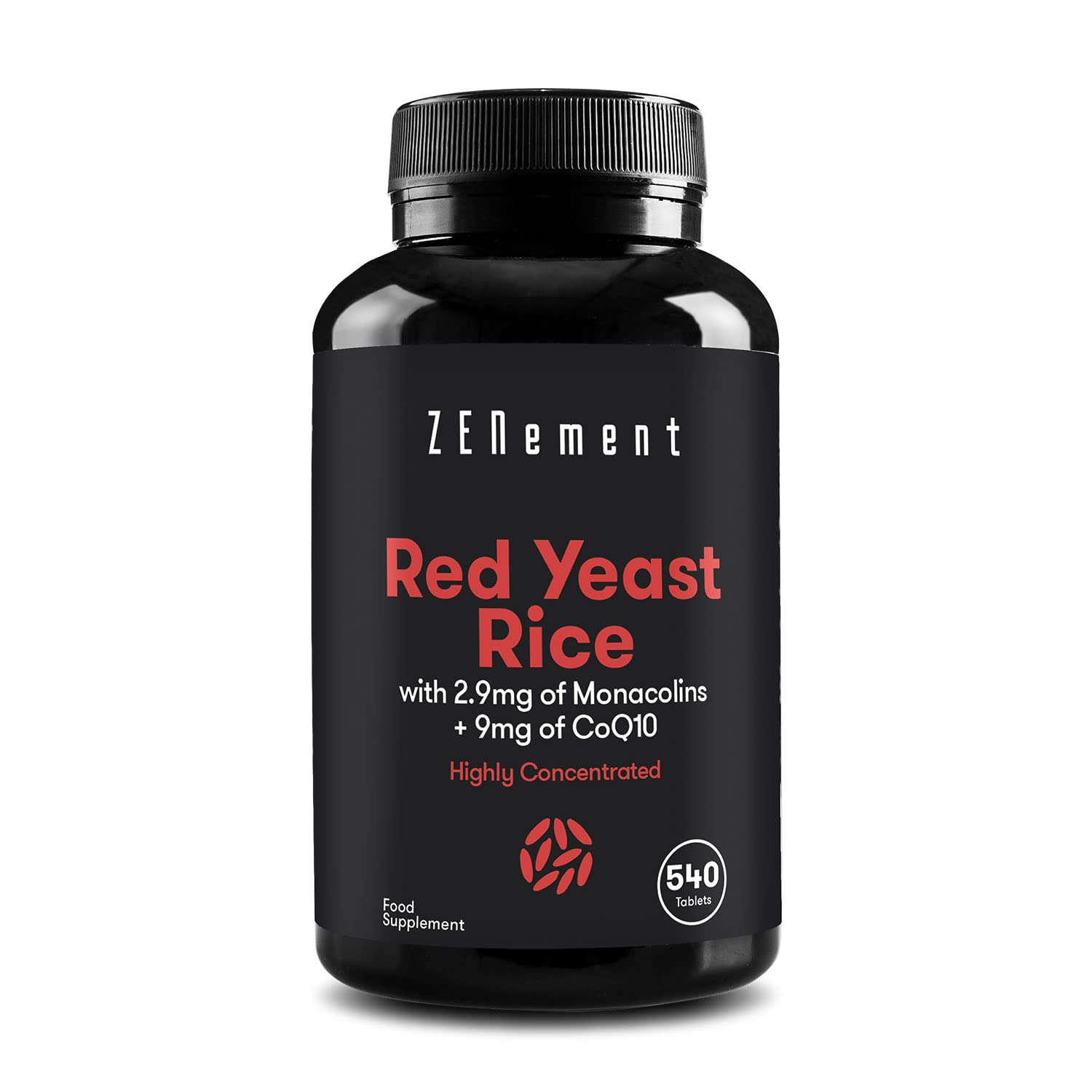 Buy Red Yeast Rice with 2.9mg of Monacolins + 9mg of CoQ10, 540 s