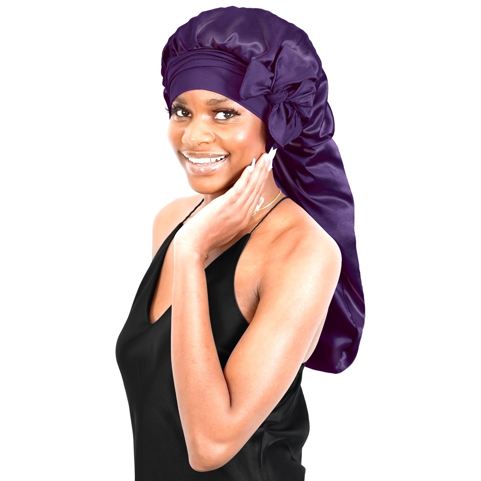 Silk Bonnet Sleep Cap For Braids Nightcap Long Satin Braids Bonnet
