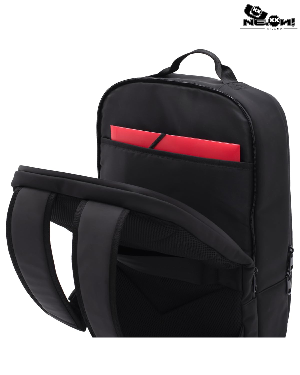 NE.ON! Milano Zaino Donna Uomo Porta PC, Impermeabile ed Elegante, Perfetto per Lavoro, Università, Scuola e Viaggi. Design Compatto, Comfort Ergonomico, Versatile, Professionale da 12 e 17 Litri