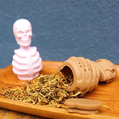 Miniatura 4 de 2 infusores de té de calavera para té suelto, coladores de té caliente de silicona de grado alimenticio para momentos de té más agradables con