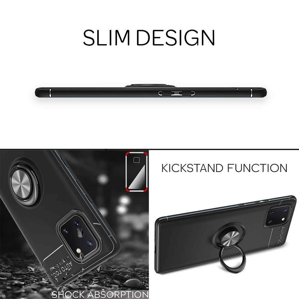 NALIA Custodia Anello per Xiaomi Redmi 9 - Stand 360° & per Supporto Magnetico - GRIP360 (Cover Silicone Opaca) - Marchio Tedesco, Colore:Rosa Gold Oro