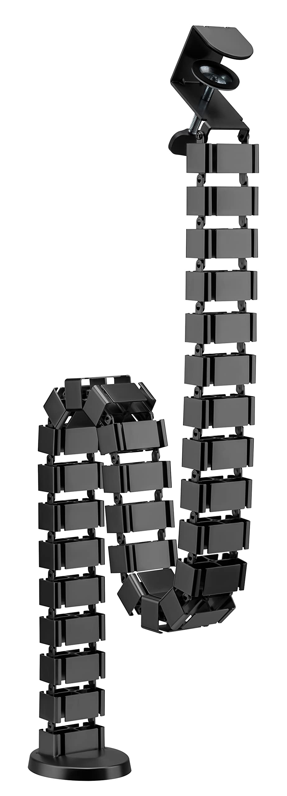 mywall Kabelführung HZ43L mit Einer Länge bis 1.347 mm, Kabelmanagement für Schreibtische mit Klemmenfixierung, Kabelschlauch-Kabelkanal Rund, 4-Fach Kanalsystem mit modularer Wirbelstruktur