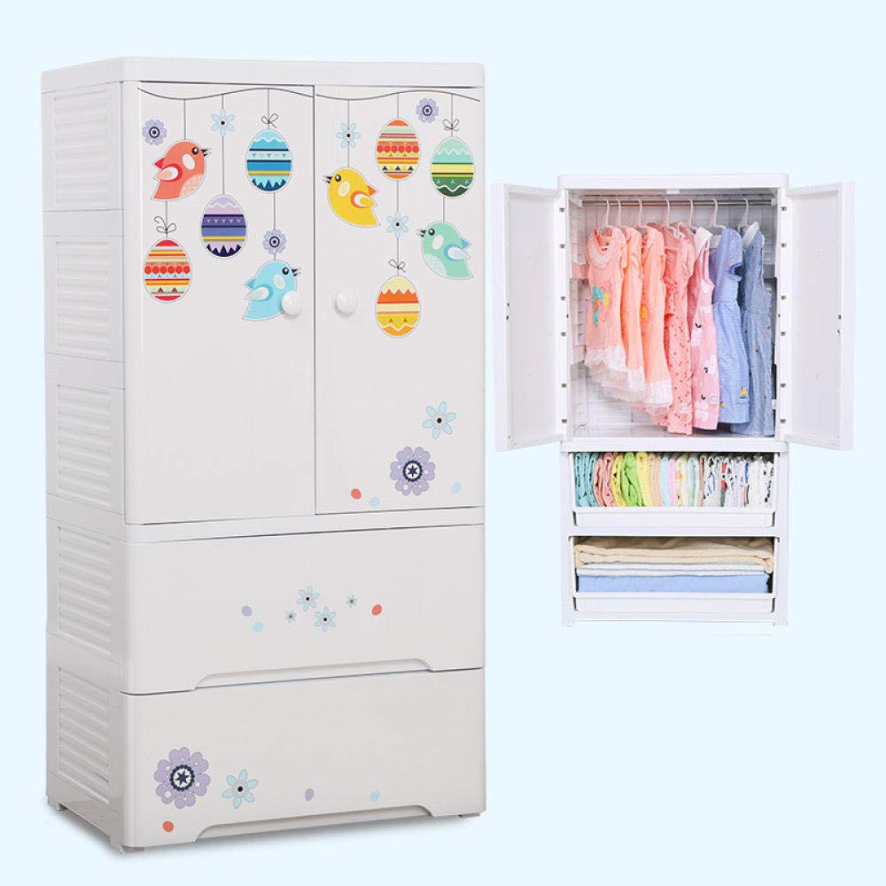 Armario de plástico estable con puertas de moda y diseño fácil de montar