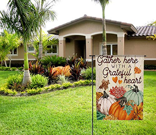 Deloky Fall Welcome Pumpkin Patch Garden Flag- Double-Sided Farmhouse Autumn Yard Burlap Banner, Flag For Fall, Thanksgiving Indoor & Outdoor Decoration thumb #2
