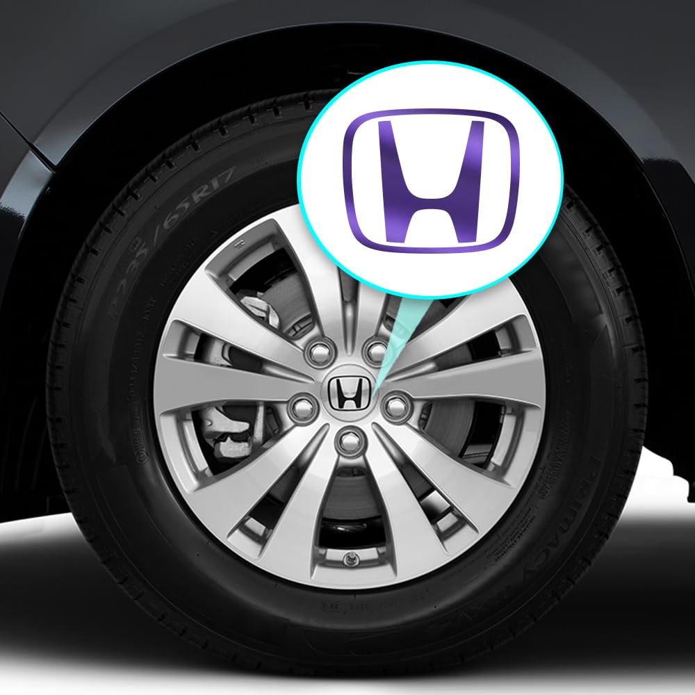 IPG Compatible with Accord Civic Element CRV CRZ JDM Center Cap Overlay Wheel Tire Decals (Logo: 2" / Center Cap:2.25") (4 Units) Personalize Your Vehicle (Metallic Purple)