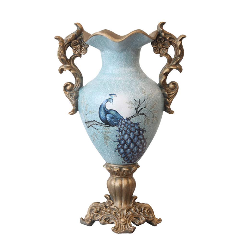 asdchZen Binaural Vase Living Room Resin Large Vase Decoration Crafts Soft Decorations