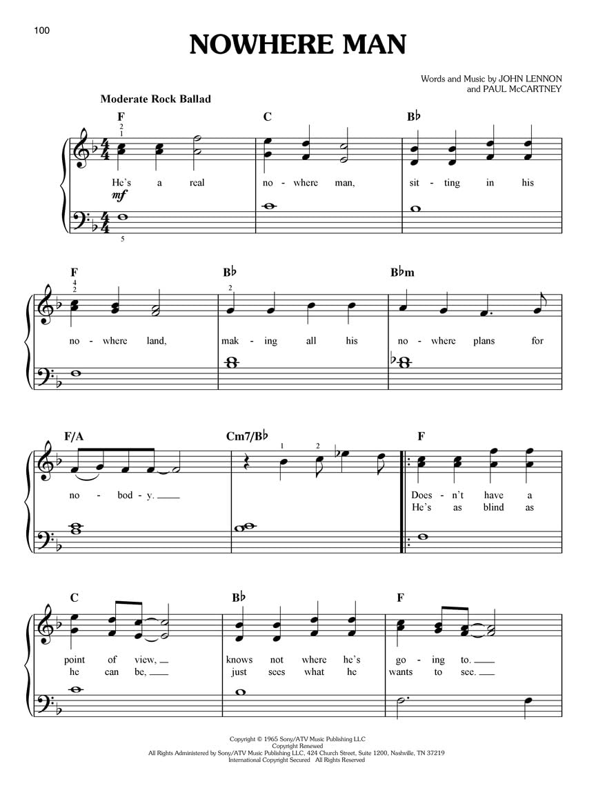 First 50 Songs by The Beatles Easy Piano You Should Play on The Piano