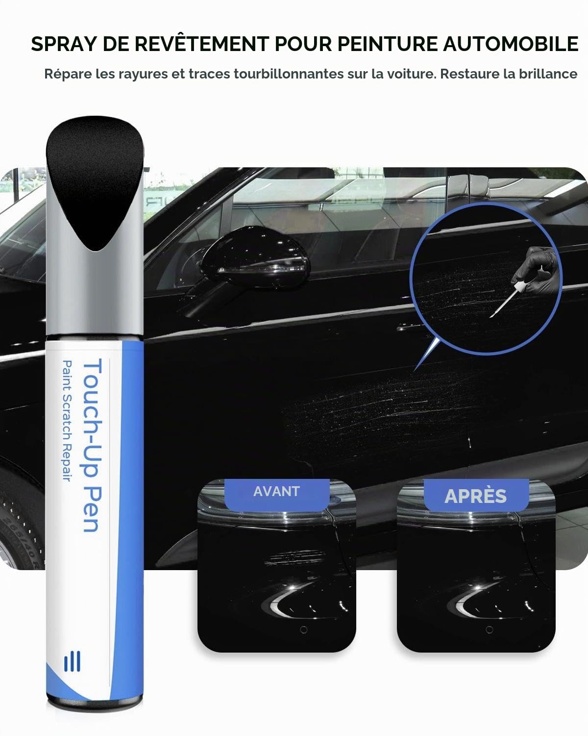 (C9X/2T) Correcteur de peinture Noir Jet Métallisé pour Porsche - Correspondance exacte pour éclats et rayures
