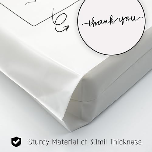 Miniatura 6 de Bolsas de mercancía SOSFKIM 50 unidades 17x16 pulgadas blancas Bolsas de agradecimiento para pequeñas empresas - Bolsas de plástico extra gruesas de