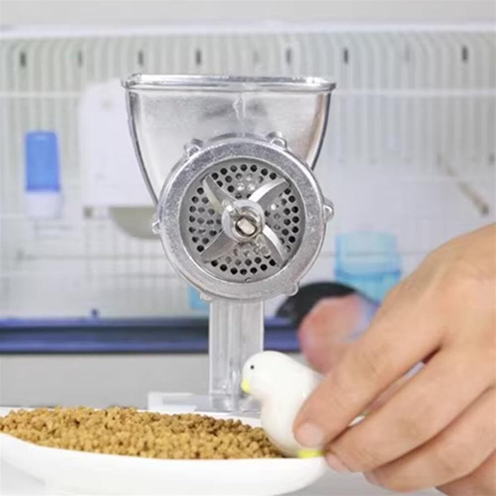 Máquina de pellets de alimentación manual para alimentos animales, acero inoxidable, adecuada para peces, perros, gatos, aves de corral, conejos y otras mascotas, eficiente máquina de pellets