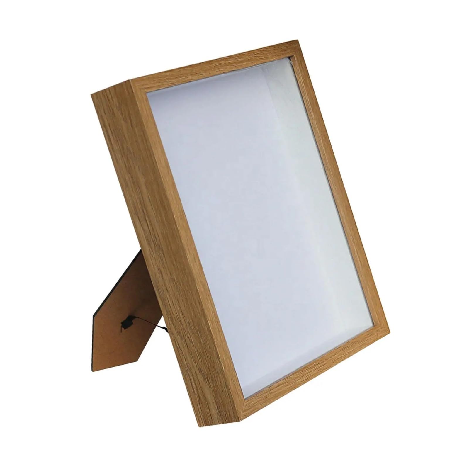 2PCS Wood Shadow Box Frame Dried Flower Display Case Tabletop Wall Hanging, Shadowbox For Memorabilia Wedding Photos for Tabletop and Wall(Brown)