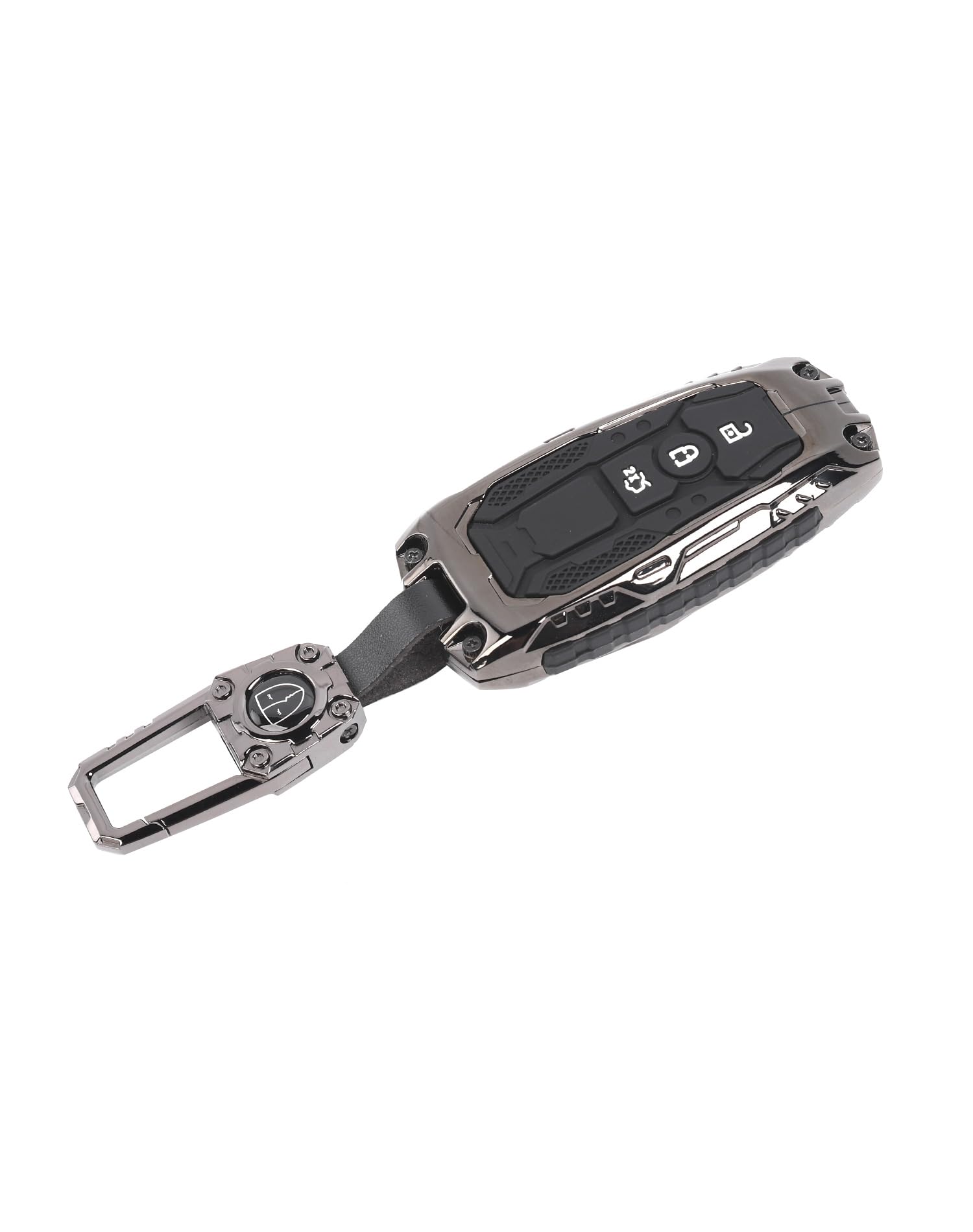 DSWSQ Heavy Key Fob Cover Case Protector with Keychain for Ford Explorer Fusion Escape Edge Expedition F150 F250 F350 F450 F550 Maverick Mustang 3 Buttons