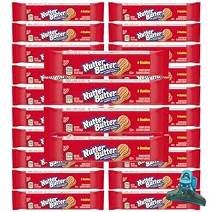 Nabisco Peanut Butter Cookies – Natural Peanut Butter – 24 Nutter Butter cookies individual packs (pack of 24) 4 nutter butter wafers per pack – with a clip bag by GhosTriseS.