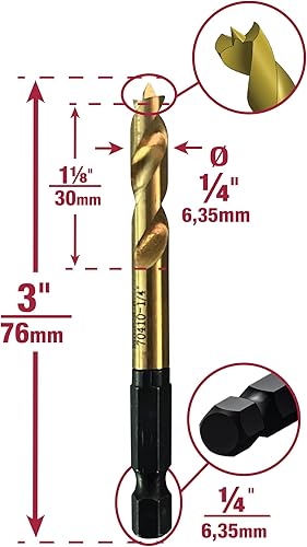 Miniatura 2 de Milescraft 2331 Broca de plantilla para estante de 14"  Broca de repuesto para plantilla de estante 1343  Taladro de agujeros para pasadores de