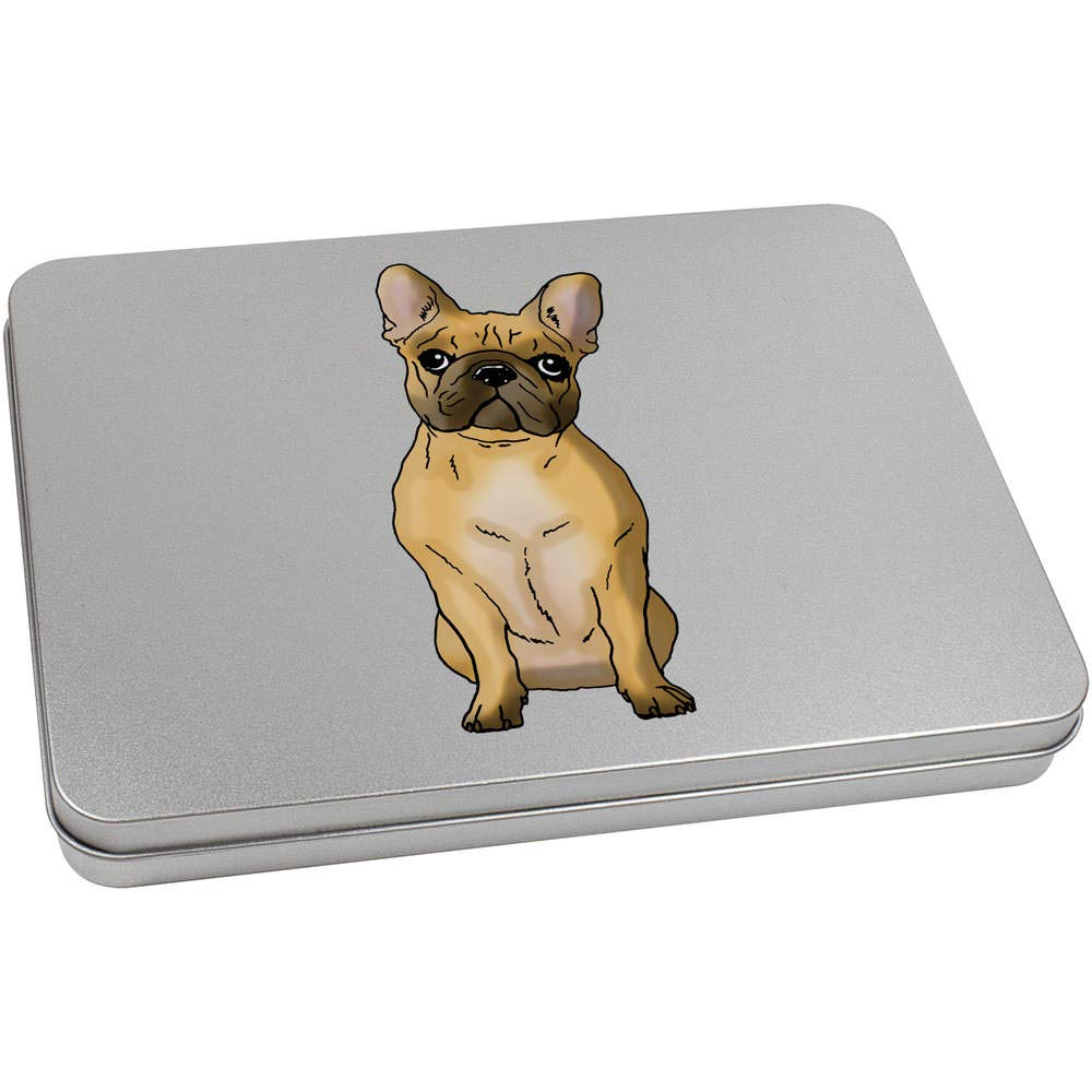 Azeeda 220mm 'French Bulldog' Metal Hinged Tin/Storage Box (TT00142757)