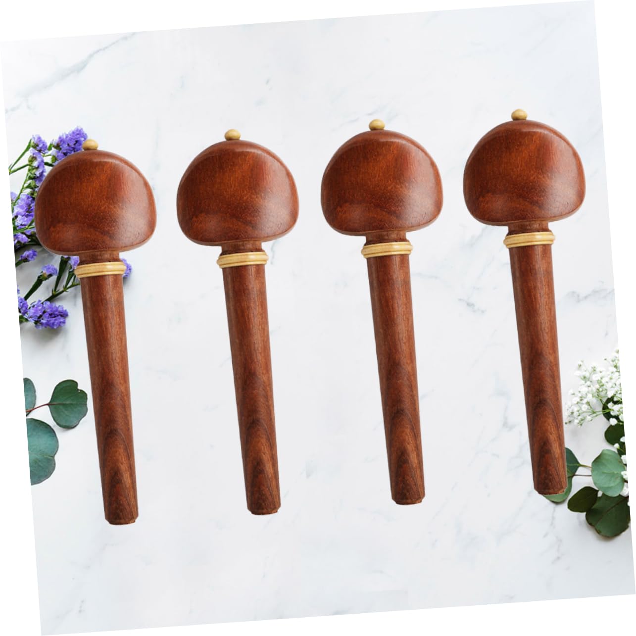 Kisangel Vintage Rosewood Cello Pegs Set 4pcs Solid Wood Violin Tuning Pegs Wooden Cello Shaft Handle Musical Instruments Accessories
