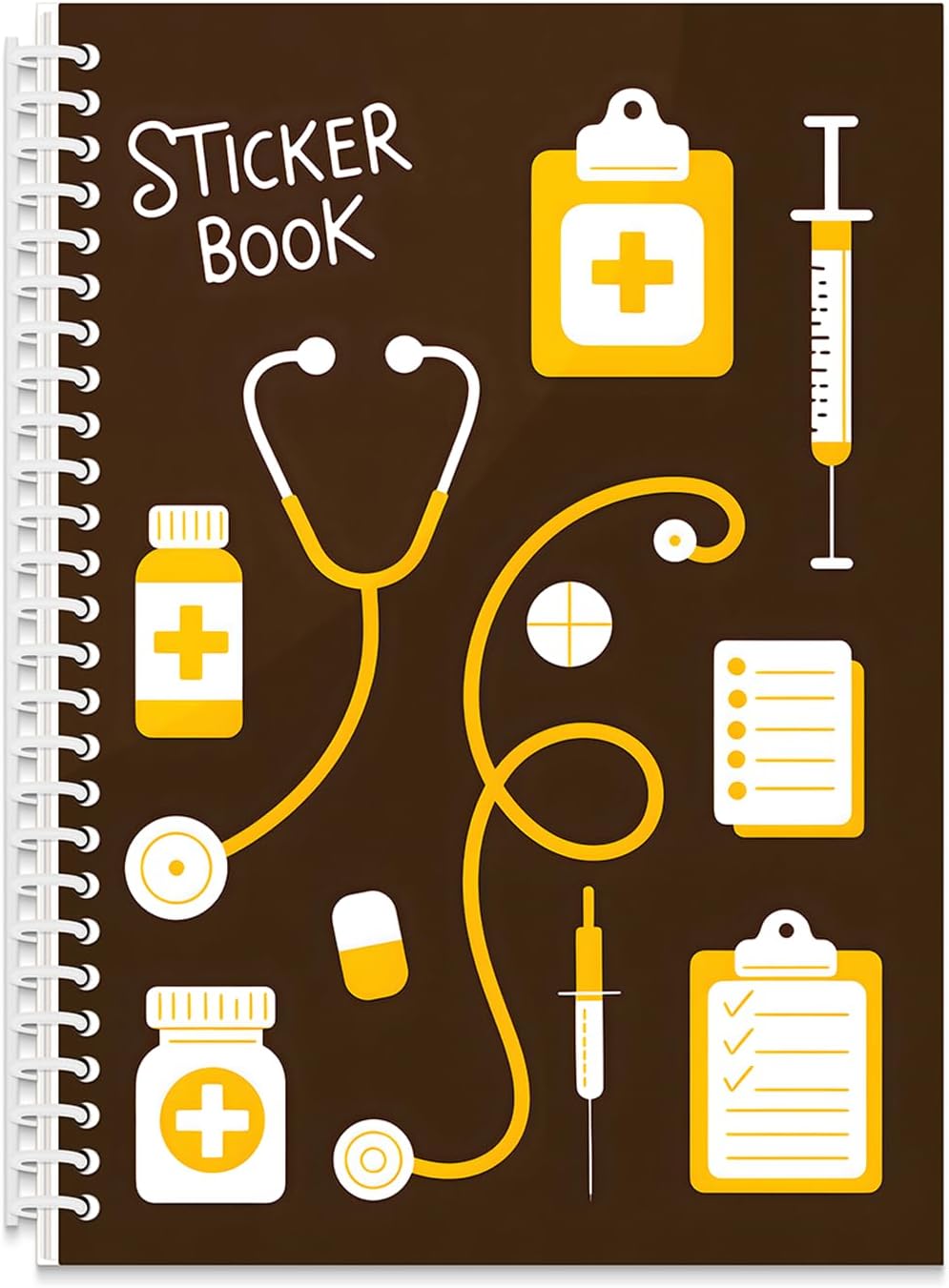 B5 Reusable Sticker Collecting Book Blank Sticker Album (Style F Brown)