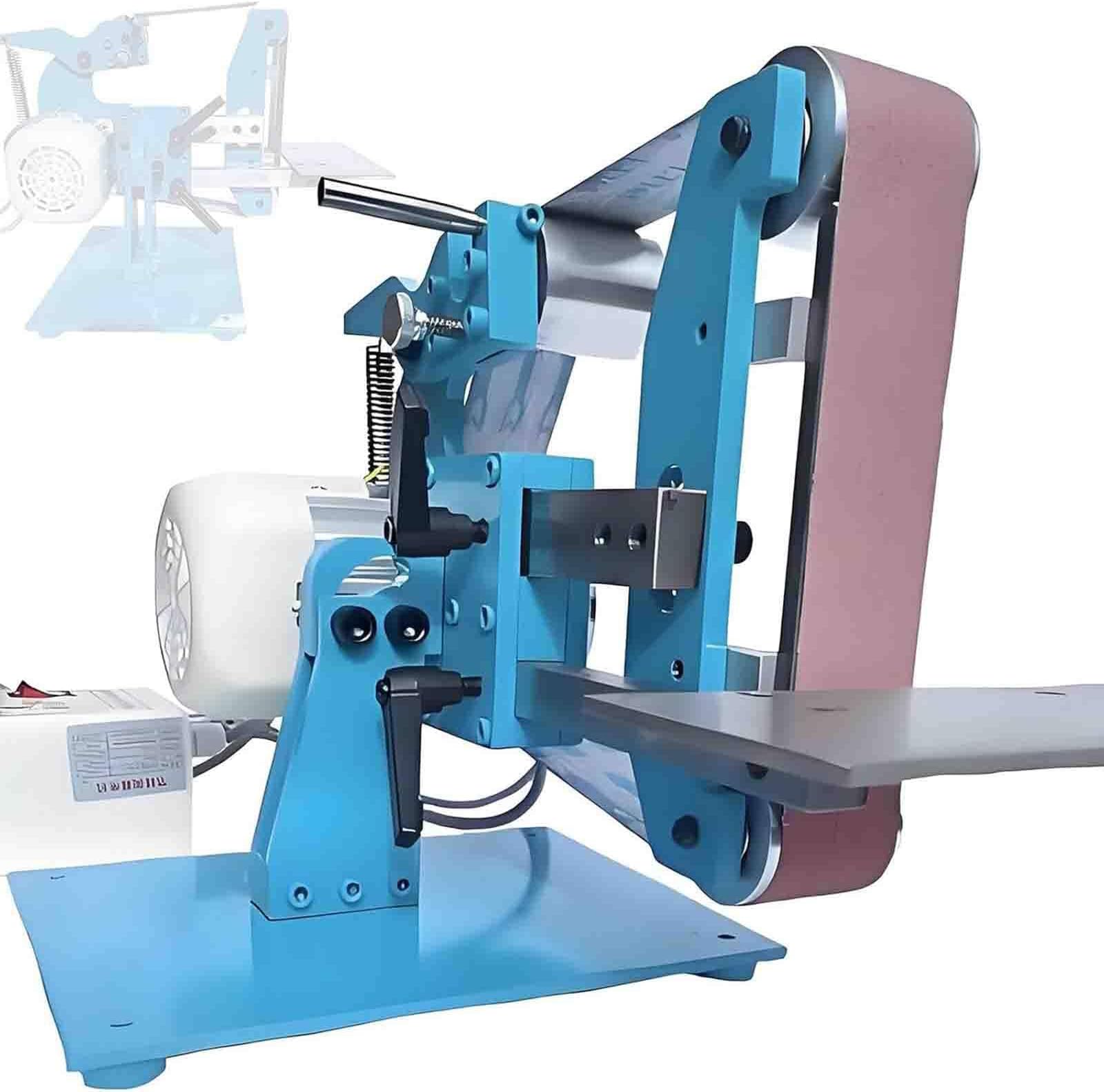 Bench Sander With 5 Sanding Belts,All-Steel Construction,Vertical/Horizontal Bidirectional Sanding,Speed Adjustable 50-6500 RPM,Linisher,Electric Mini Belt Sander 1100w