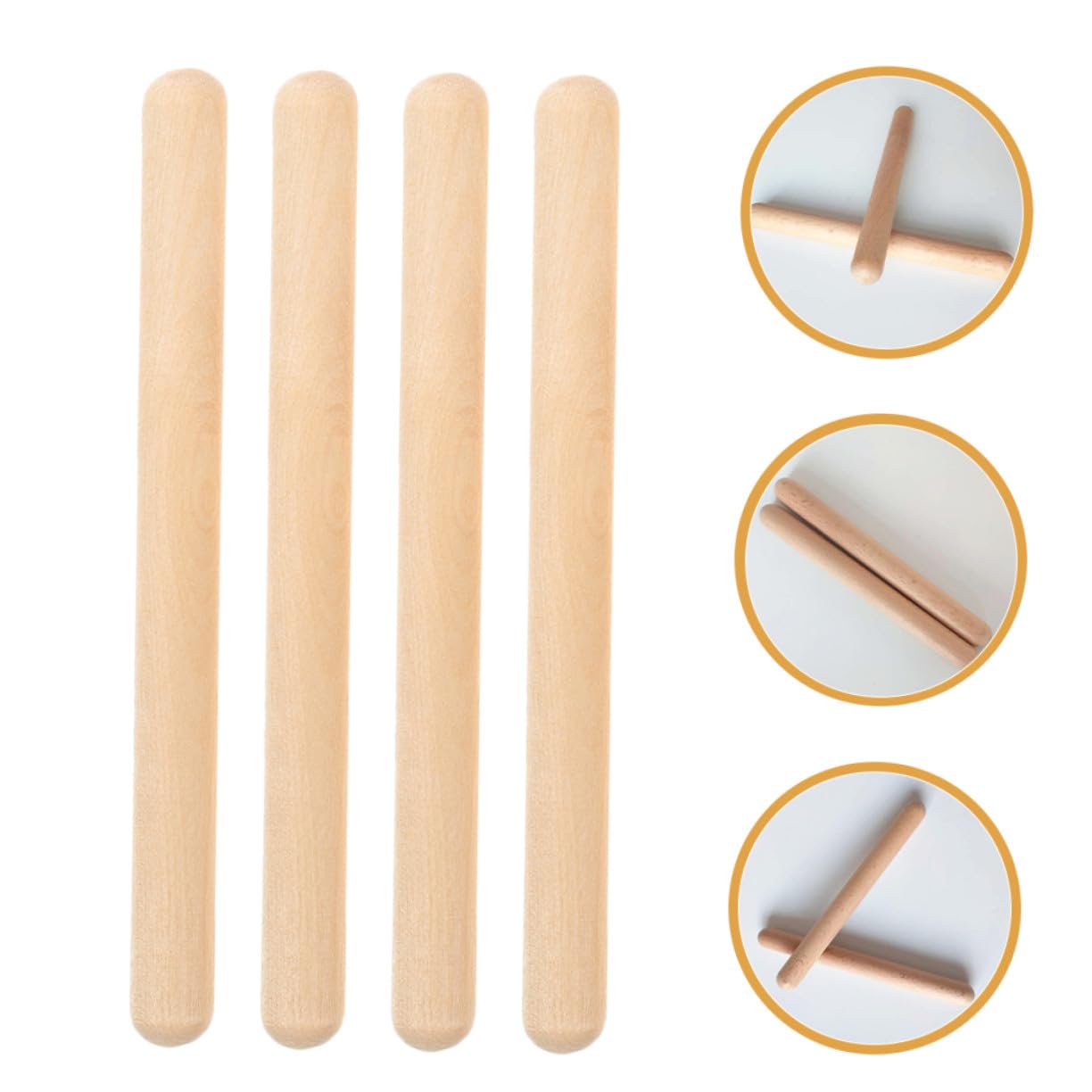 ORFOFE 32 Pezzi Bacchette Ritmiche Musicali in Legno, Bastoncini Ritmici Per Ragazzo Ragazza, Kit Per Educazione Musicale e Giochi Di Gruppo, Strumenti a Percussione Per Feste e Attività Didattiche