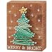 Primitives by Kathy Slat String Art Box Sign, Merry and Bright